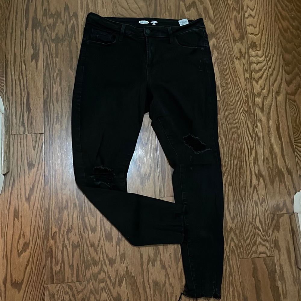Old navy black distressed denim. Size 12.